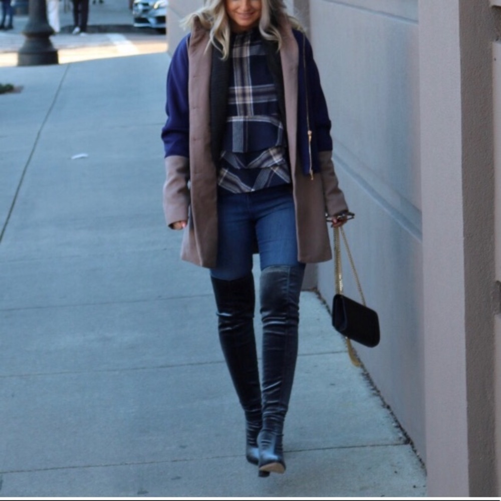 ZARA BLOGGERS FAV OVER THE KNEE VELVET BOOTS BRAND NEW WITH TAGS US 6.5 EUR 37 - Picture 6 of 14